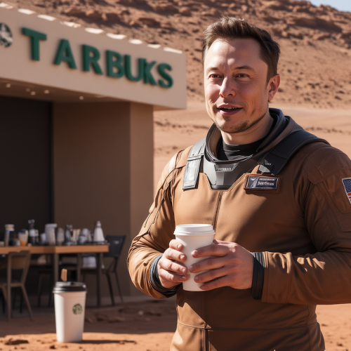 Elon Musk Boit le Premier Café sur Mars : La Révolution Starbucks !